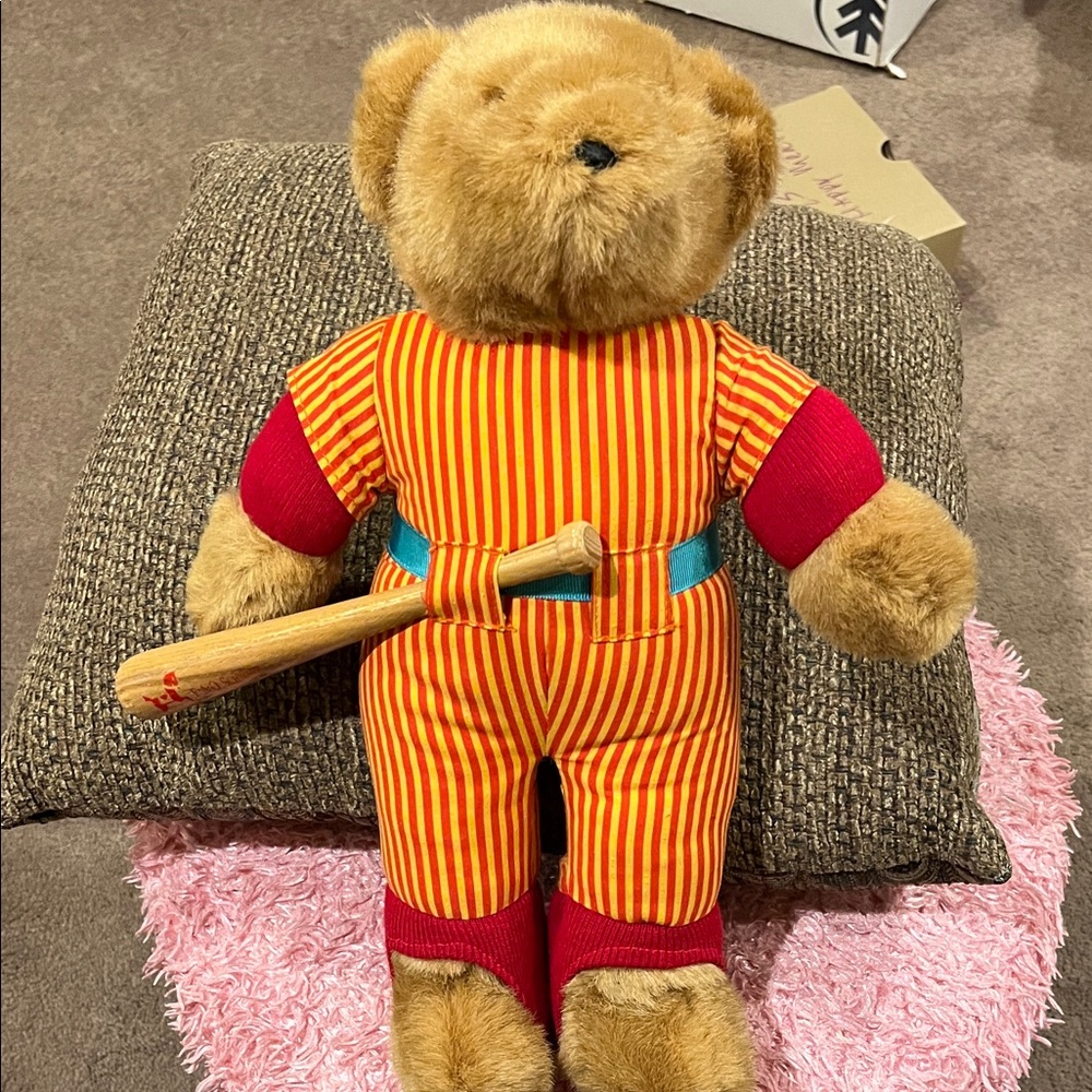 FAO Schwarz Striped Slugger Bear with Bat